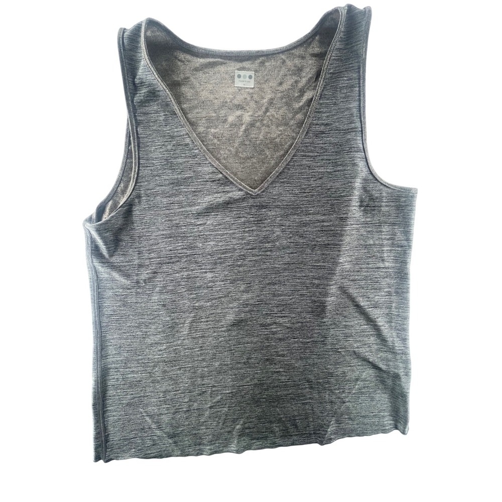 Three Dots‎ Tank Top V-Neck Sleeveless Heathered Casual Top Made in USA M